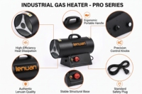 Chauffage au gaz GPL durable à commande mécanique avec protection contre l'extinction de la flamme et boîtier en acier inoxydable pour atelier agricole