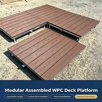 Système de terrasse modulaire en WPC AluDeck, hauteur réglable, antidérapant, résistant aux intempéries, pour cour et usage commercial