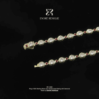 Gelang Tenis Moissanite Oval Bezel Set D VVS1 Lulus Uji Berlian Perak Sterling 925 Berlapis Emas 18K Bersertifikat GRA Unisex