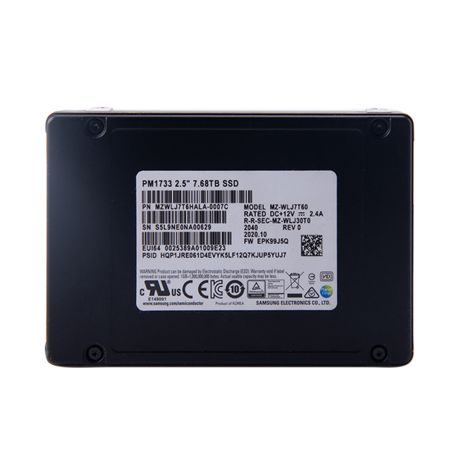 Enterprise Grade PM1733 7.68TB SSD 2.5" MZ-WLJ7T60 MZWLJ7T6HALA-00007 Solid State Drive NVMe PCIe 4.0 Dual Port for Data Center