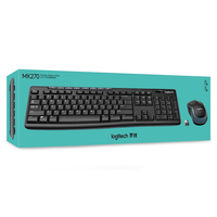 Combo de Teclado y Ratón Inalámbrico USB Logitech MK270, Estilo 3D, para Mano Derecha, LED, Esenciales de Oficina, Windows, Teclas de Acceso Rápido Multimedia