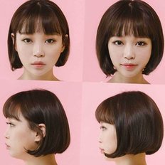 วิกผมพูริสีน้ำตาลธรรมชาติสำหรับผู้หญิงผมหยิกสั้นใยสังเคราะห์10นิ้ว WFFTSX8หน้าม้า - Product Image 1