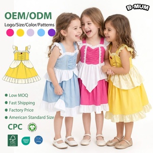 Robe de <span class=keywords><strong>princesse</strong></span> pour fille, 2-6 ans, tenue de fête avec volants et manches bouffantes, logo personnalisé, vente en gros de vêtements pour enfants - Product Image 1
