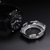 Boîtier de montre personnalisé de style hip-hop de luxe, serti de pierres, pour GA2100