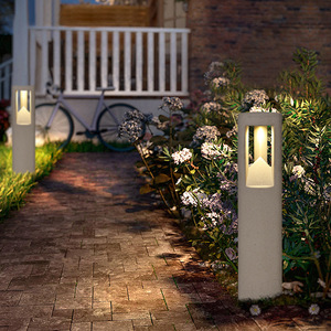 Cement Pillar Light Outdoor Waterproof Lawn Lamp Minimalist Garden Courtyard <b>Pathway</b> <b>Lighting</b> - Product Image 1