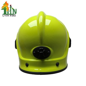 Casco de bombero marca LVIN FIRE, modelo <span class=keywords><strong>Gallet</strong></span> F1, color verde limón, aprobado por SOLAS para bomberos. - Product Image 3