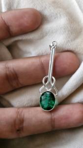 จี้มรกตสีเขียวคุณภาพสูง925สเตอร์ลิงทำด้วยมืออัญมณีของขวัญเครื่องประดับ - Product Image 5