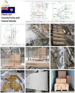 CBMmart Ventas directas de fábrica American Modern Home Indoor <span class=keywords><strong>Escaleras</strong></span> Escalera con barandilla de vidrio Diseño de escalera prefabricada - Product Image 5