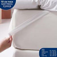 Surmatelas en microfibre matelassé hypoallergénique respirant extra profond 10 cm avec sangles élastiques pour lit double