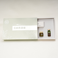 Boîte à tiroir rigide écologique personnalisée, estampage à chaud argenté, vernis UV mat, motif scientifique, sérum cosmétique haut de gamme pour soins de la peau
