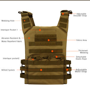 حامي بالإضافة إلى سترة مخصصة الأمن في الهواء الطلق الصدر تلاعب التكتيكية السوداء فائدة القتالية صفيحة رخوة الناقل سترة التكتيكية - Product Image 4
