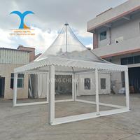 Tenda Pagoda Transparan Mewah untuk Acara Pernikahan dan Pesta Luar Ruangan dengan Lapisan Dalam