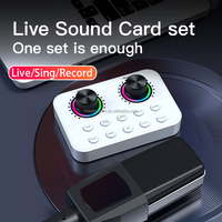 Mini Carte Son pour Streaming en Direct Équipement Audio Enregistrement Studio Professionnel Diffusion Live V8 pour Téléphone et Ordinateur Portable