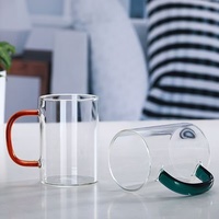 Ensemble Simple de 6 Tasses en Verre Multicolores pour Boissons Froides, Café et Thé