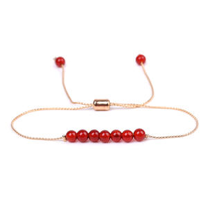 Pulsera de cuentas de piedra de 4mm para hombre y mujer, cadena de alambre de latón a la moda, elegante pulsera de cuentas para ocasiones de aniversario, venta al por mayor - Product Image 5