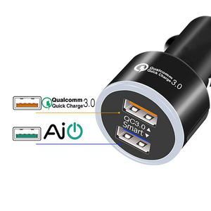 Cargador de coche Quick Charge 3,0, puerto USB Dual, carga rápida para teléfonos móviles, entrada de 12-24V, cargador automático inteligente QC3.0 - Product Image 3