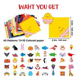 Kit de Origami de 100 Hojas de Papel de Primera Calidad con Tutorial Paso a Paso, Divertidos Proyectos de Arte y Manualidades para Niños con Libro Guía - Product Image 3