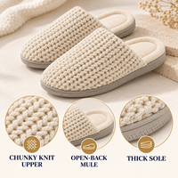 Chaussons d'intérieur neutres en peluche sherpa, ergonomiques, en mousse à mémoire de forme, pour le dropshipping et l'approvisionnement de marques de boutiques