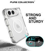 Coque de téléphone anti-choc transparente avec support invisible, en TPU et PC, compatible avec la charge magnétique, anti-rayures, pour iPhone DUO