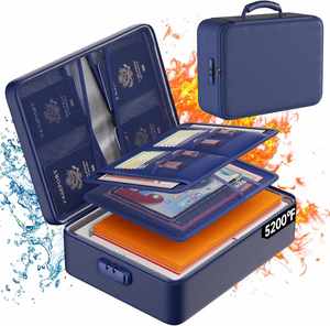 Organizador de Documentos OEM con Cerradura, Bolsa Portátil Mejorada para Almacenamiento Seguro en Casa o Viajes, Aislada Térmicamente, Ignífuga e Impermeable - Product Image 1