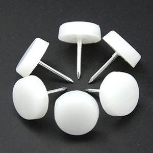 Patins de meubles en nylon avec clous antidérapants résistants durables blancs 18mm de qualité de protection des sols ronds - Product Image 4