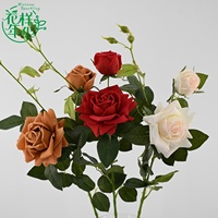 Rose artificielle au toucher réel, réaliste, 94 cm, tige longue unique, rose et blanche, pour décoration de mariage, de maison, arrangements floraux, accessoires de photographie