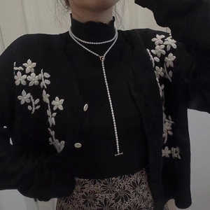 Collar de Perlas de Agua Dulce WENCHI de 4-6 mm, Cadena de Perlas de Arroz Brillantes de 43 cm, Cadena de Suéter Moderna con Hebilla, Accesorios de Joyería - Product Image 4