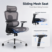Chaise de bureau exécutive moderne en gros avec appui-tête réglable, support lombaire, siège inclinable à 4 positions, base en nylon et aluminium