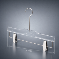 Cintres à pantalons en acrylique transparent de qualité supérieure, clips métalliques réglables, écologiques, gain de place pour les magasins de détail et la maison