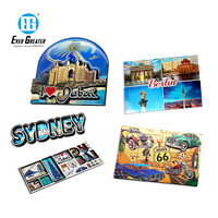 Souvenir de voyage écologique Melbourne Aimant de réfrigérateur Autocollants magnétiques en bois multicouche imprimés sur mesure avec dôme époxy 3D