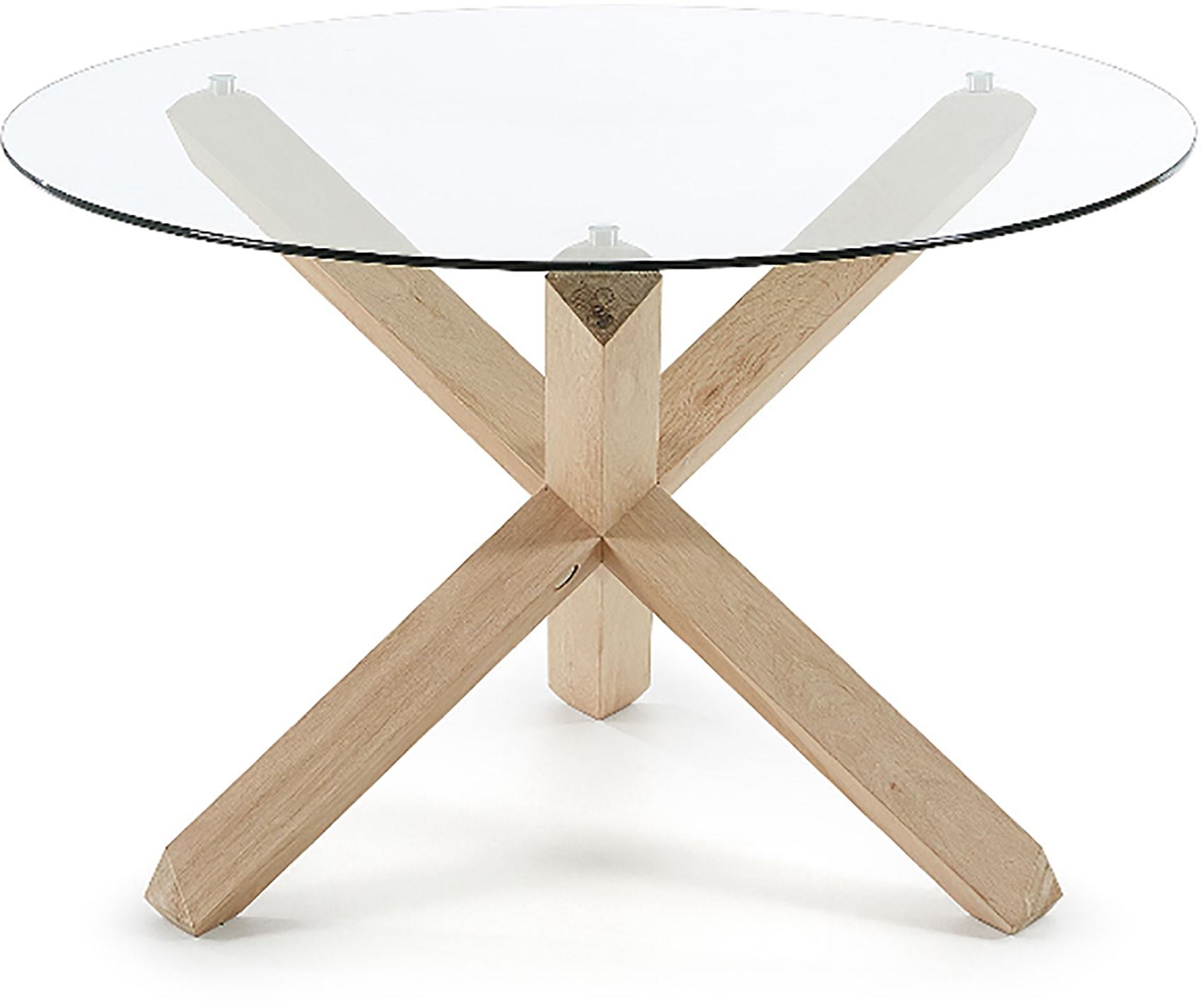 glass table top with wood base dining room