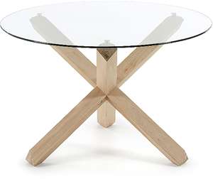 قاعدة خشبية مطاطية دائرية من الزجاج المقسى شفافة عصرية لأثاث المنزل أو الفندق لاستخدام غرفة الطعام - Product Image 1