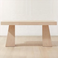 Organisateur de table de bureau en bois de chêne en bois massif contemporain de haute qualité