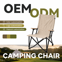 Chaise de camping pliable portable à dossier haut en tissu Oxford 600D, tube en acier, capacité de charge 120 kg, mobilier de parc extérieur au design contemporain