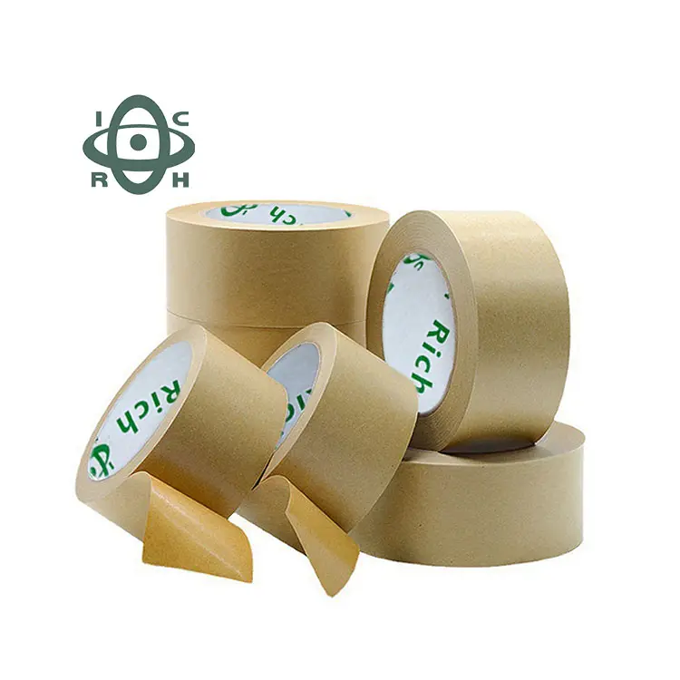Self adhesive recycled kraft packing tape packaging tapes colored kraft paper tape with logo