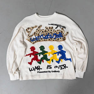 Huili Oem 100% 면 헤비웨이트 긴 소매 티셔츠 남성 사용자 정의 화면 인쇄 와플 니트 박시 그래픽 <span class=keywords><strong>t</strong></span> 셔츠 - Product Image 1