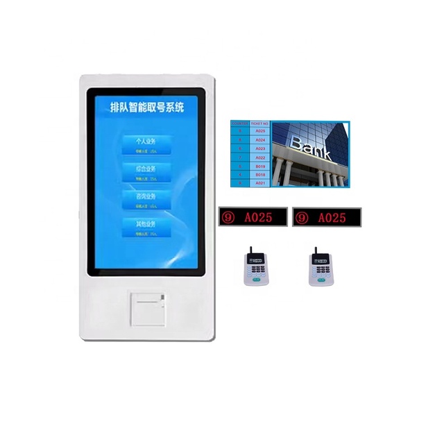 Wall Mounted Wireless Queuing System and Ticket Queue Machine with Multi-language Settings French Italian