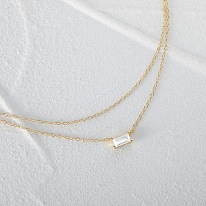 CANNER Nouvelle Tendance Collier Ras du Cou Double Chaîne pour Femme en Argent Sterling S925 Style Ins avec Pendentif Carré Empilé en Zircon Cubique - Product Image 6