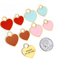 Yiwu Aceon En Acier Inoxydable Personnalisé Coeur Étiquette D'IDENTIFICATION de Chien Gravé Petit Moyen Grand Animal Plaque Signalétique Anti-Perte En Émail Coloré étiquette de chien