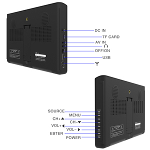 Televisore <span class=keywords><strong>Digitale</strong></span> LCD Portatile da 10 Pollici con AV TV USB TF Card ATSC DVB-T - Product Image 4