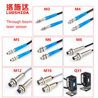 LUOSHIDA M3/M4/M5/M6/M8/M12/M18/Q31 Mini capteur laser à faisceau traversant 3 fils DC Capteurs optiques de petite taille