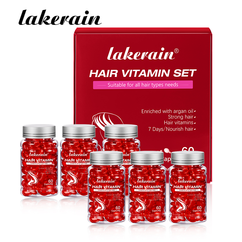 Lakerain, 7 дней, уход за волосами, 60 шт., красный, желтый, темно-синий, зеленый, розовый, голубой, мягкие капсулы