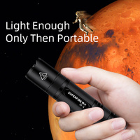 Lampe torche rechargeable en alliage d'aluminium S5-A pour la chasse, la défense personnelle et le vélo, mini, portable, avec batterie 18650, IP44, 500 lumens