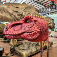 Tête de dinosaure Allosaurus sur mesure de grande taille, décoration interactive pour parc d'attractions, tête de dinosaure robotique animatronique