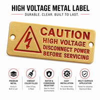 Plaque Métallique Industrielle Robuste Personnalisée avec Logo, Avertissement Haute Tension, Déconnexion de l'Alimentation, Résistante à la Corrosion