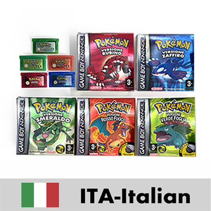 ITA Italian IC SAVE cart CART Leaf Green Fire Red Ruby Emerald SAPPHIRE box trey Game Cartridge for Gba - Product Image 1