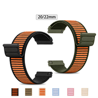 Bandjoy – Bracelets de montre en nylon côtelé bicolore personnalisés en gros, bracelet de remplacement pour Samsung Huawei 20mm 22mm