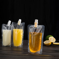 150ml 200ml Transparante sapzak met tuit, op maat bedrukt, food grade, drinkverpakking, staande zak