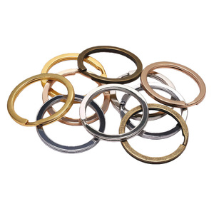 Iron Electroplated Key Rings Round Flat Keychain Accessories Gold Color Multi Specification - Product Image 3