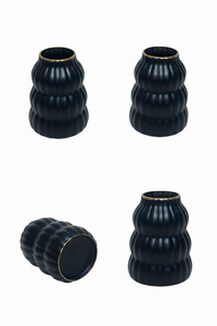 Florero Moderno Decorativo de Vidrio Negro con Borde Dorado, Florero Minimalista para Decoración de Mesa de Sala de Estar, Oficina u Hogar - Product Image 2